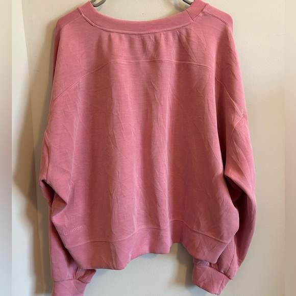 EUC Lululemon Perfectly Oversized Cropped Crew *Softstreme Velvet Dust size 14 - Picture 7 of 8